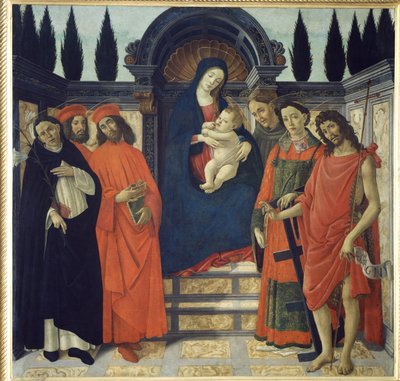 The Virgin and Child with St. John the Baptist, St. Damian and St. Cosmo by Sandro Botticelli